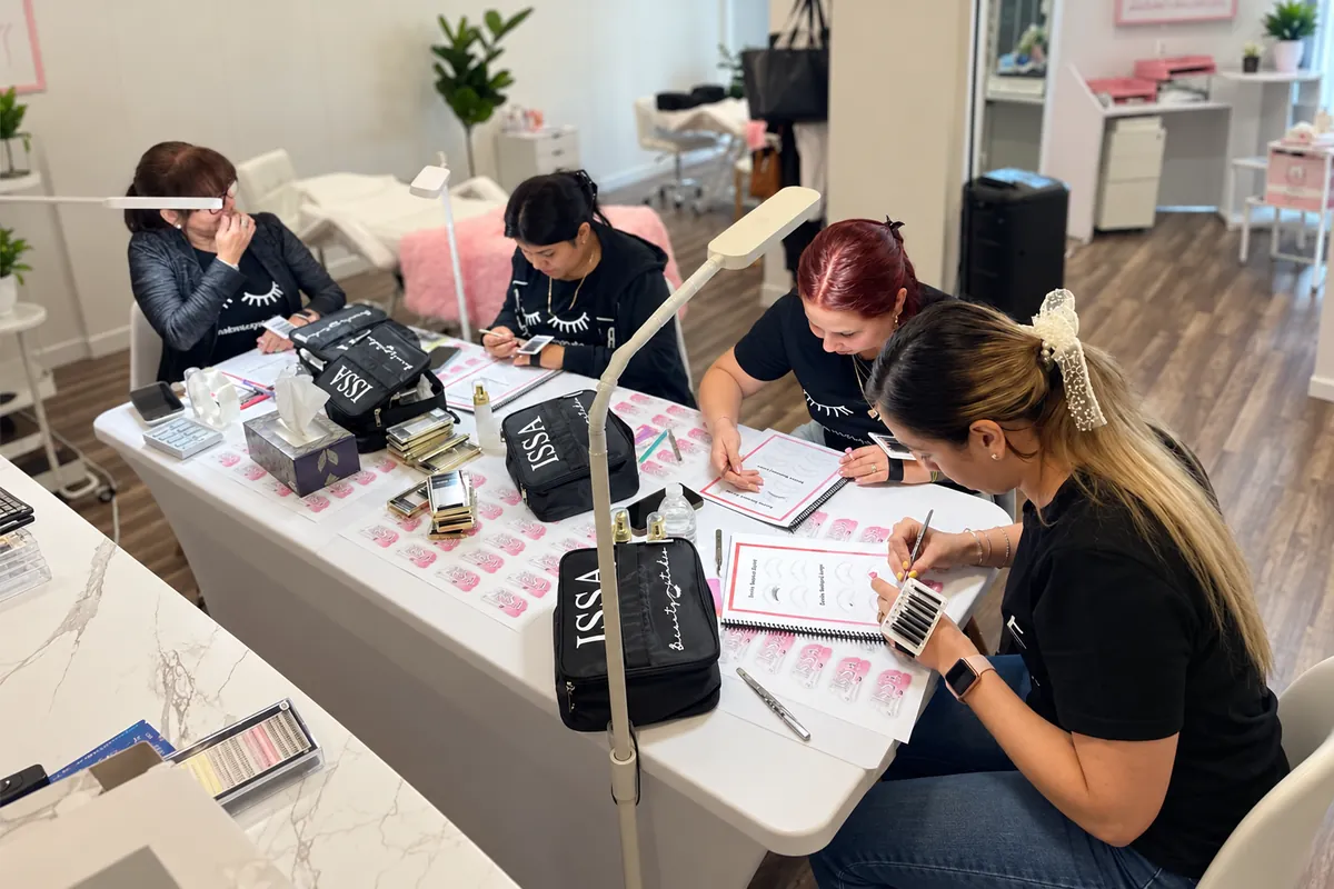 A hands-on class at Issa Beauty Academy